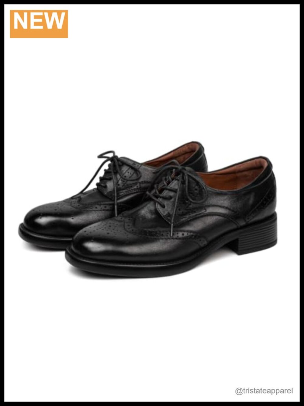 Genuine Leather Oxford Loafers Brogue Lace Up Round Toe Dress Shoes